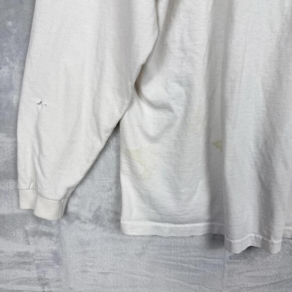 Vintage 90s Nike Center Swoosh White Long Sleeve T-Shirt Men Sz M Canada Made - Picture 8 of 11